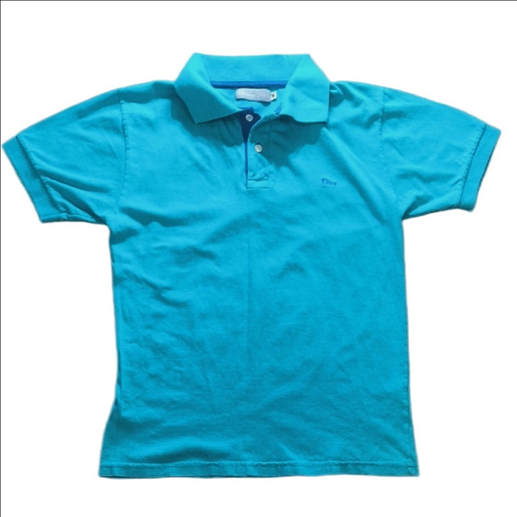 Christian Dior Vintage Polo Shirt Aqua - Picture 2 of 5